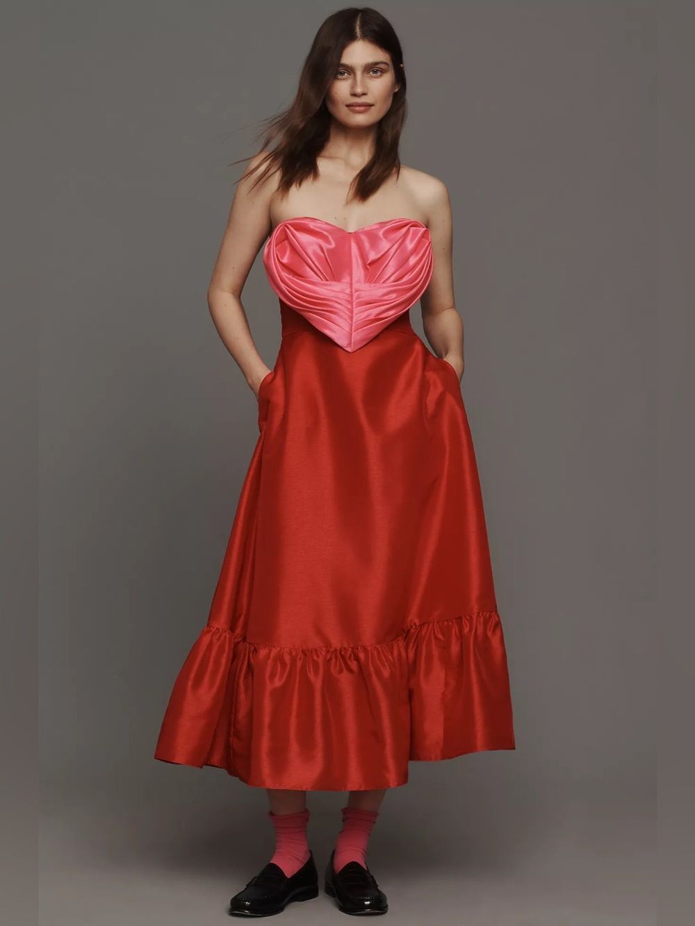 Anthropologie Hutch Strapless Heart Maxi Dress Size 2